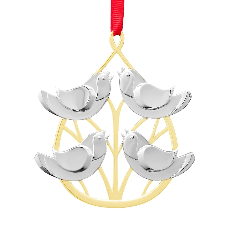 Nambe Twelve Days of Christmas Ornament - Four Calling Birds