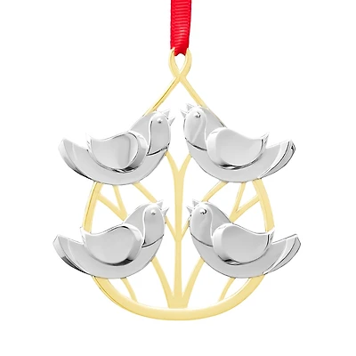 Nambe Twelve Days of Christmas Ornament - Four Calling Birds