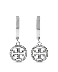 Tory Burch Miller Pave Crystal Hoop Earrings