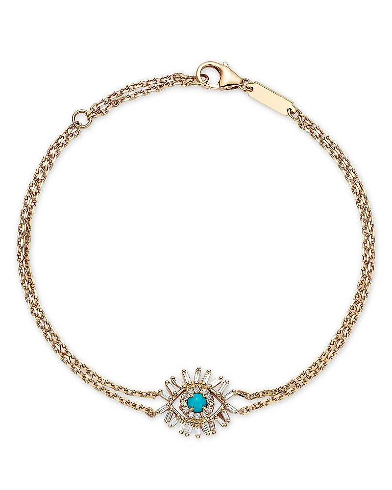 Suzanne Kalan 18K Yellow Gold & Diamond Evil Eye Bracelet