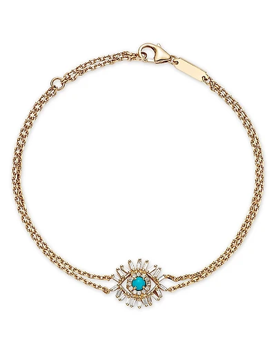 Suzanne Kalan 18K Yellow Gold & Diamond Evil Eye Bracelet
