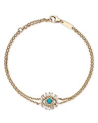 Suzanne Kalan 18K Yellow Gold & Diamond Evil Eye Bracelet