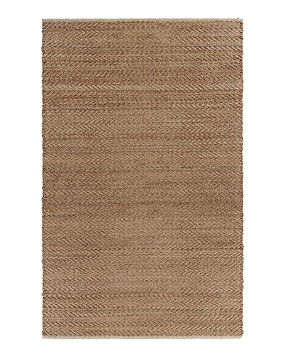Lr Home Origin Natural Jute with Detailed Chevron Threading Area Rug, 5' x 7'9