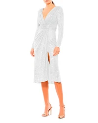 Long Sleeve Sequined Midi Dress