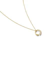 18K Yellow Gold Diamond Pavé Mercy Small Pendant Necklace, 17.72"