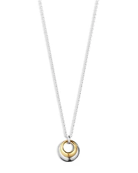 Georg Jensen 18K Yellow Gold & Sterling Silver Curve Circle Pendant Necklace, 17.72