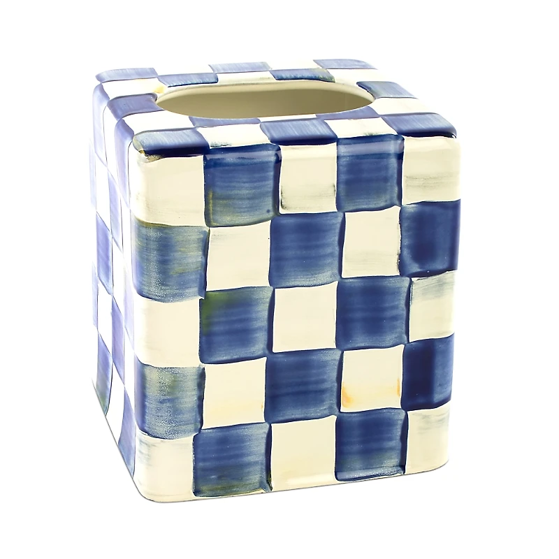 Mackenzie-Childs Royal Check Enamel Boutique Tissue Box Cover