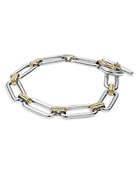 18K Yellow & Sterling Silver Signature Caviar Large Link Toggle Bracelets