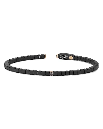 Roberto Demeglio Men's Dado Black Diamond & 18K White Gold Single Bead Bracelet