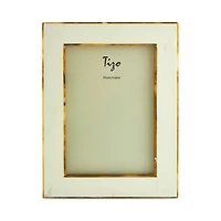Natural White Faux Horn Border Frame, 5" x 7"