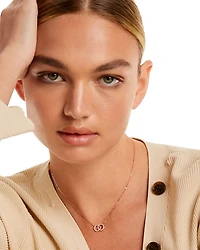 Diamond Double O Pendant Necklaces 14K Gold, 0.25 tcw each