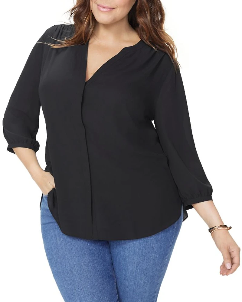 Pintuck-Back Blouse