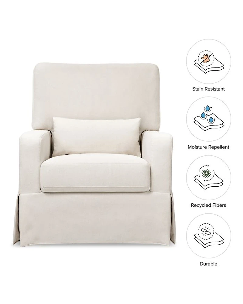 Crawford Pillowback Comfort Swivel Glider in Water Repellent & Stain Resistant Performance Fabric