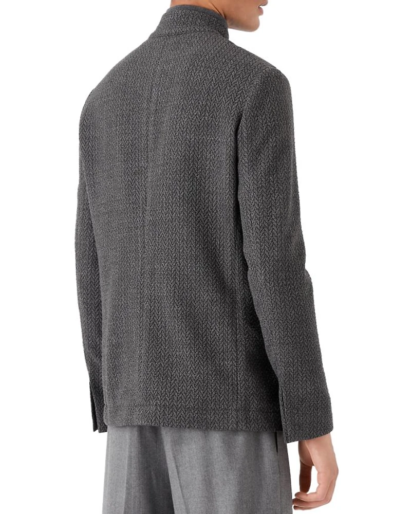 Chevron Pattern Zip Jacket