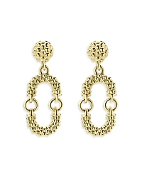 Lagos 18K Yellow Gold Signature Caviar Superfine Drop Earrings