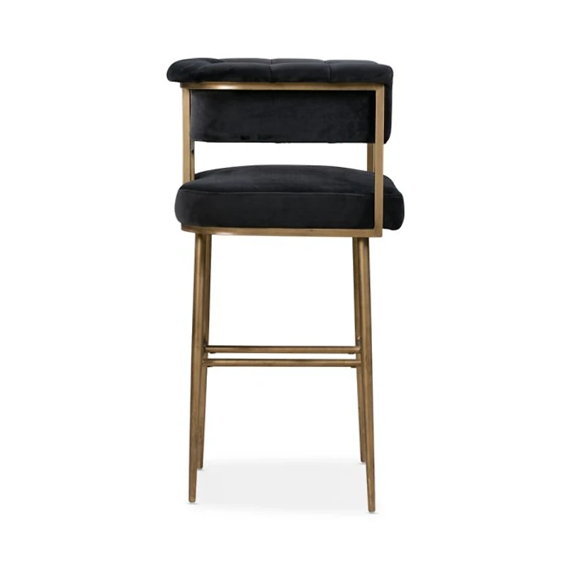Astrid Grey Velvet Bar Stool