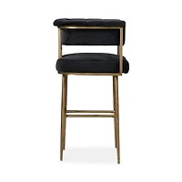 Astrid Grey Velvet Bar Stool