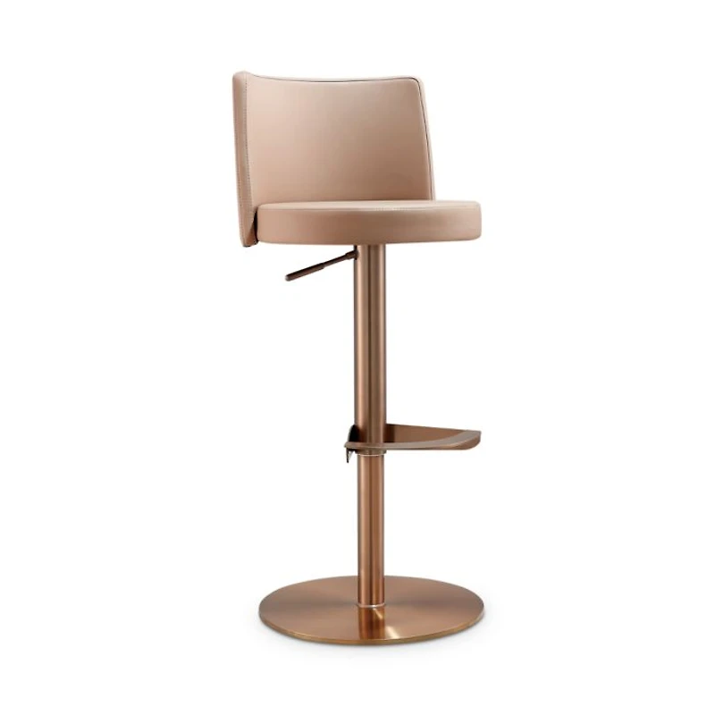 Loosha Cafe Au Lait Performance Faux Leather Adjustable Stool