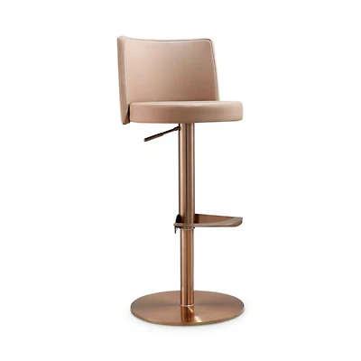 Loosha Cafe Au Lait Performance Faux Leather Adjustable Stool