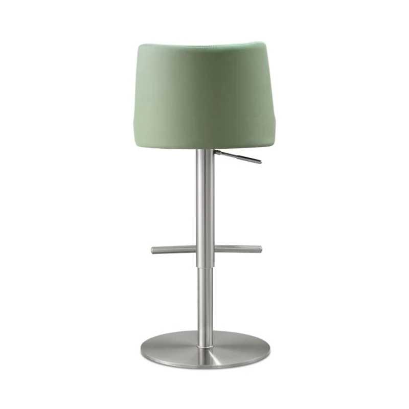 Reagan Performance Faux Leather Silver Adjustable Stool