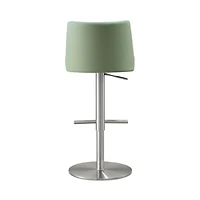 Reagan Performance Faux Leather Silver Adjustable Stool