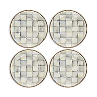 Mackenzie-Childs Sterling Check Enamel Appetizer Plates, Set of 4