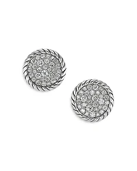 David Yurman Sterling Silver Dy Elements Diamond Cluster Stud Earrings