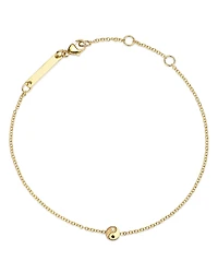 Zoe Chicco 14K Yellow Gold Itty Bitty Symbols Black & White Diamond Yin Yang Charm Bracelet