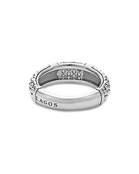Sterling Silver Signature Caviar Pavé Diamond Ring