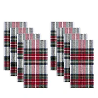 Elrene Home Fashions Christmas Classic Holiday Plaid Cotton Napkins, Set of 8