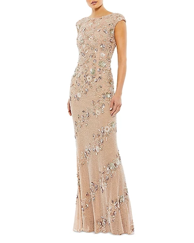 Mac Duggal Embellished Cap Sleeve Gown