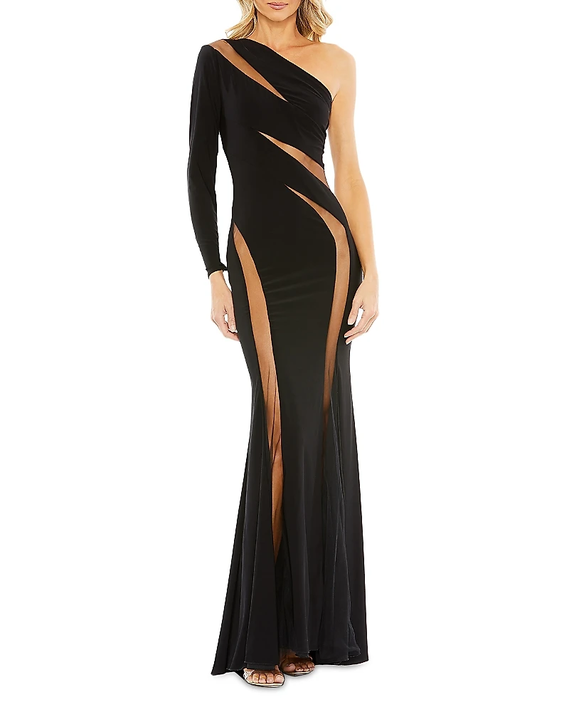 Mac Duggal Mesh Illusion Gown