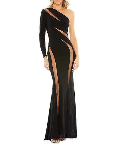 Mac Duggal Mesh Illusion Gown