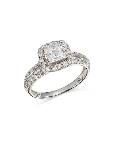 Diamond Engagement Ring in 14K White Gold, 1.0 tcw