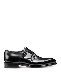 Santoni Men's Carter Cap Toe Double Monk Strap Dress Shoes