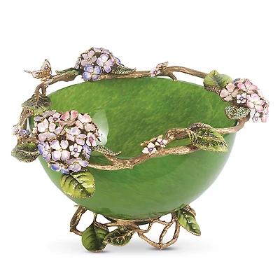 Jay Strongwater Sophie Hydrangea Glass Bowl