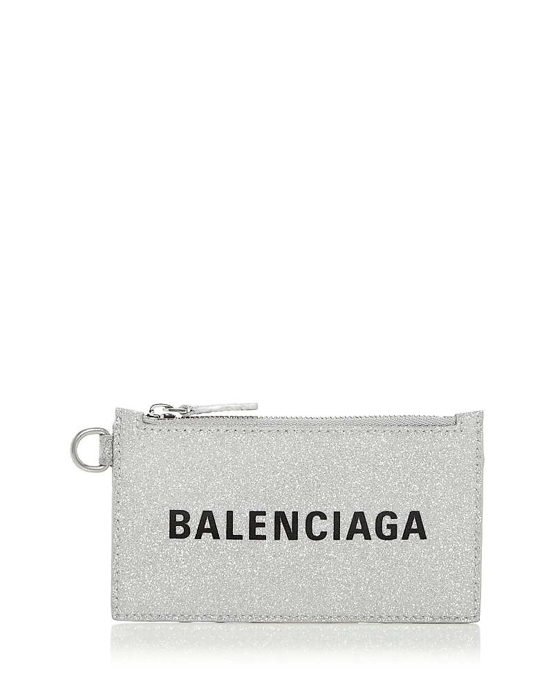 Balenciaga Cash Card Case on Keychain Sparkling Fabric