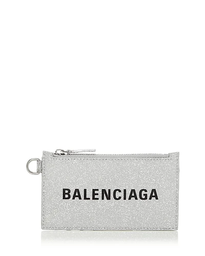 Balenciaga Cash Card Case on Keychain Sparkling Fabric