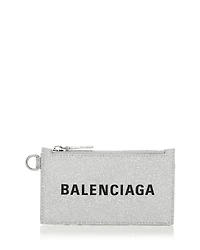 Balenciaga Cash Card Case on Keychain Sparkling Fabric