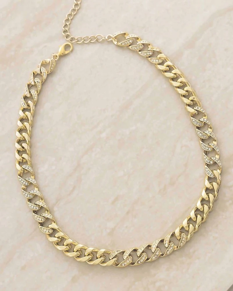 Life of Links Crystal & 18K Gold Plated Necklace, 14"