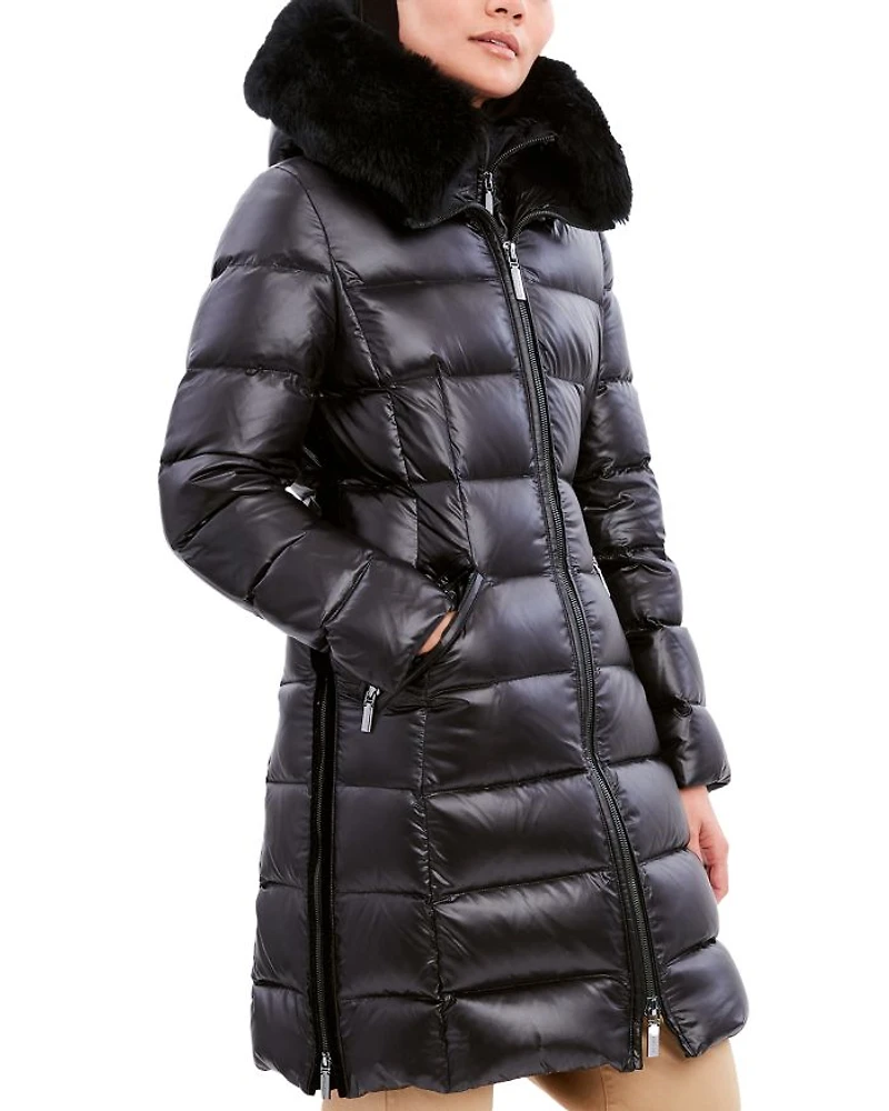 Kat Shearling Trim Down Puffer Coat