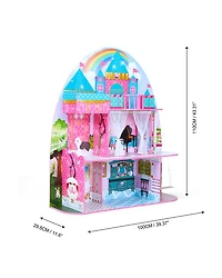 Kids Princess Castle 12" Doll House Pink - Ages 3-7