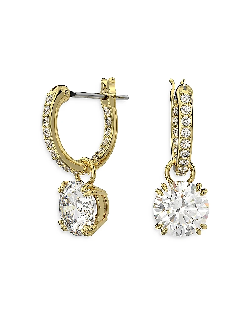 Swarovski Stilla Huggie Hoop Drop Earrings