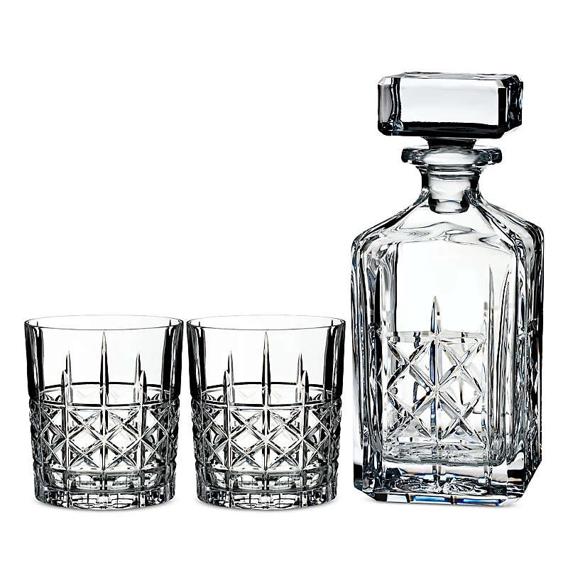 Marquis by Waterford Brady Decanter & Double Old Fashioned Glass Set