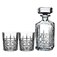 Marquis by Waterford Brady Decanter & Double Old Fashioned Glass Set