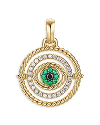 David Yurman 18K Yellow Gold Evil Eye Mobile Amulet with Emeralds & Diamonds
