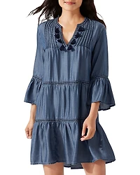 Tommy Bahama Chambray Embroidered Dress Swim Cover-Up