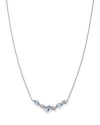 Bloomingdale's Fine Collection Aquamarine & Diamond Accent Curved Bar Necklace