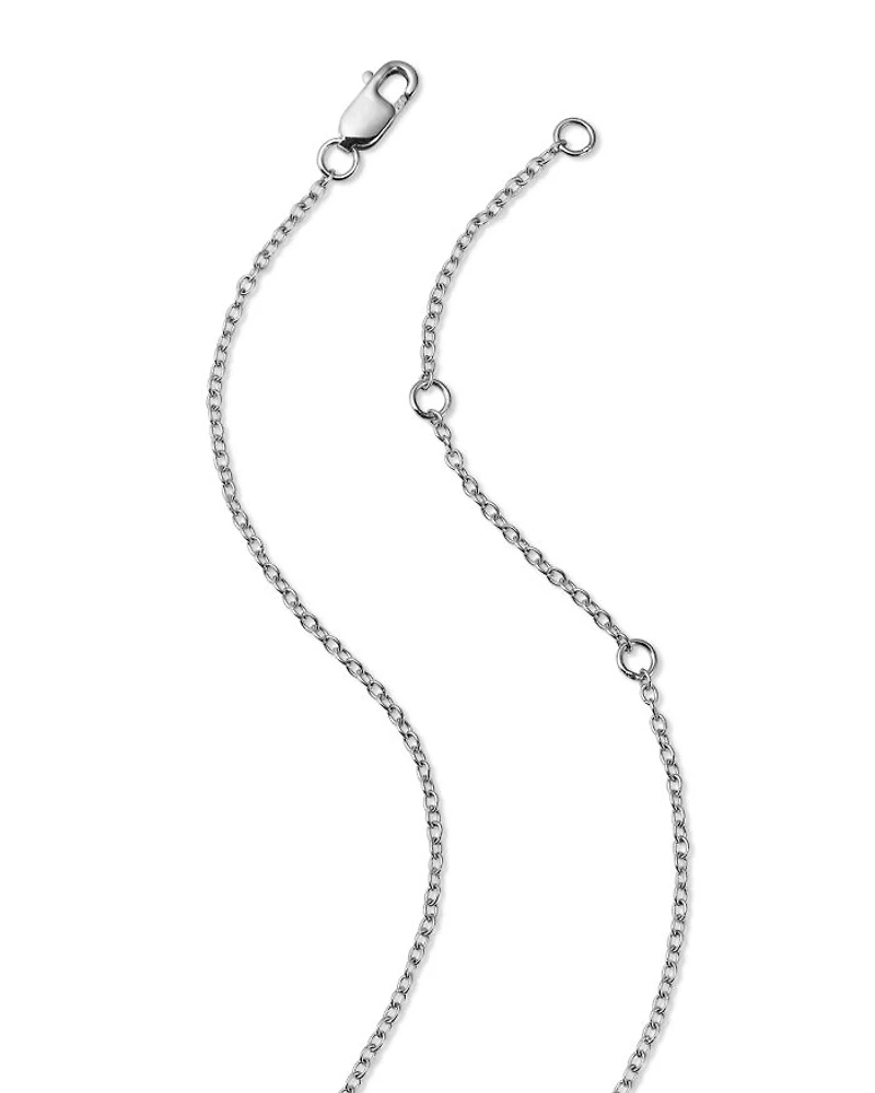 Diamond Mosaic Pendant Necklace in 14K White Gold, 0.50 tcw