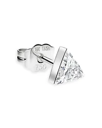 18K White Gold & Invisible Set Triangle Diamond Stud Earring, 0.11 tcw